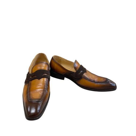Carrucci Other - Carrucci Mens Brown Leather Slip-On Loafers Dress Shoes Size 11 SKU 8345